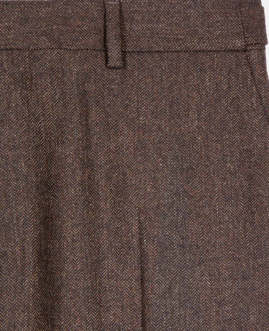 The Kooples MEN BROWN brown wool-blend suit trousers