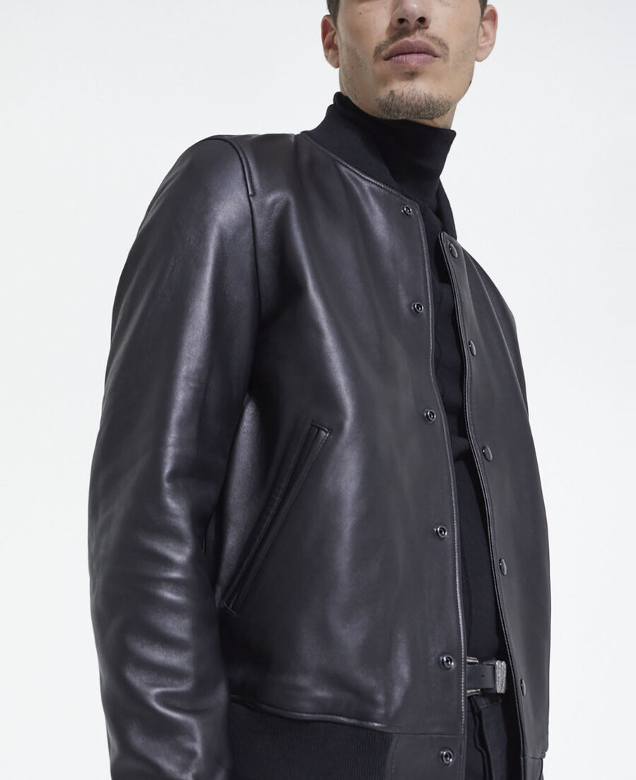 leather jacket with leopard print lining