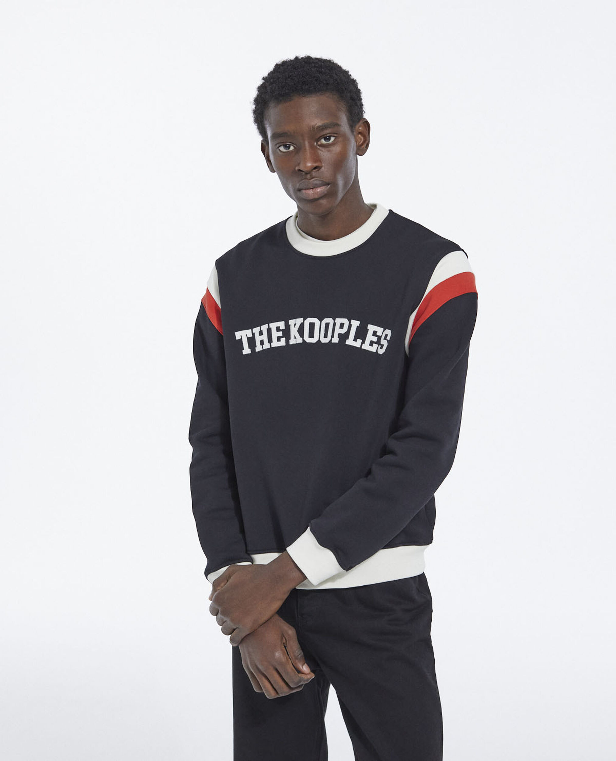 Sweatshirt with logo, BLACK ECRU RED, hi-res image number null
