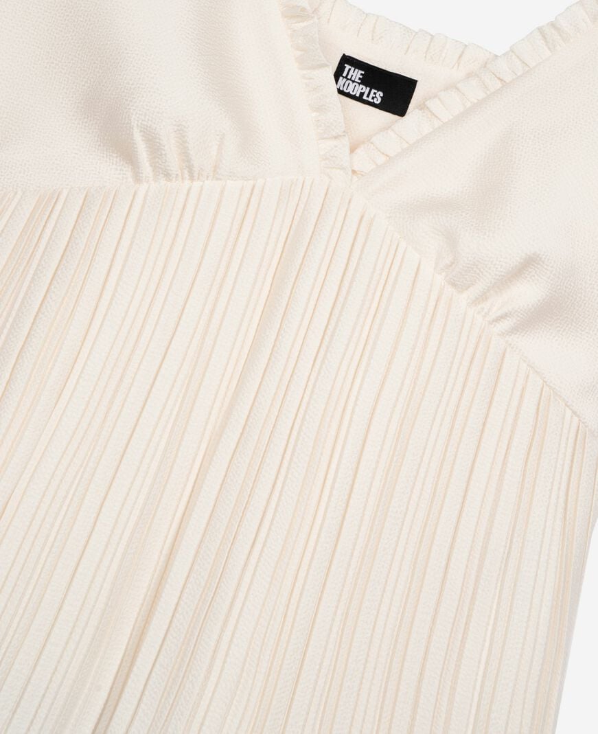 The Kooples MUJER ECRU camisola plisada color crudo