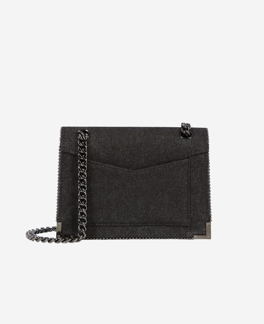 The Kooples F BLACK DENIM emily black denim chain bag