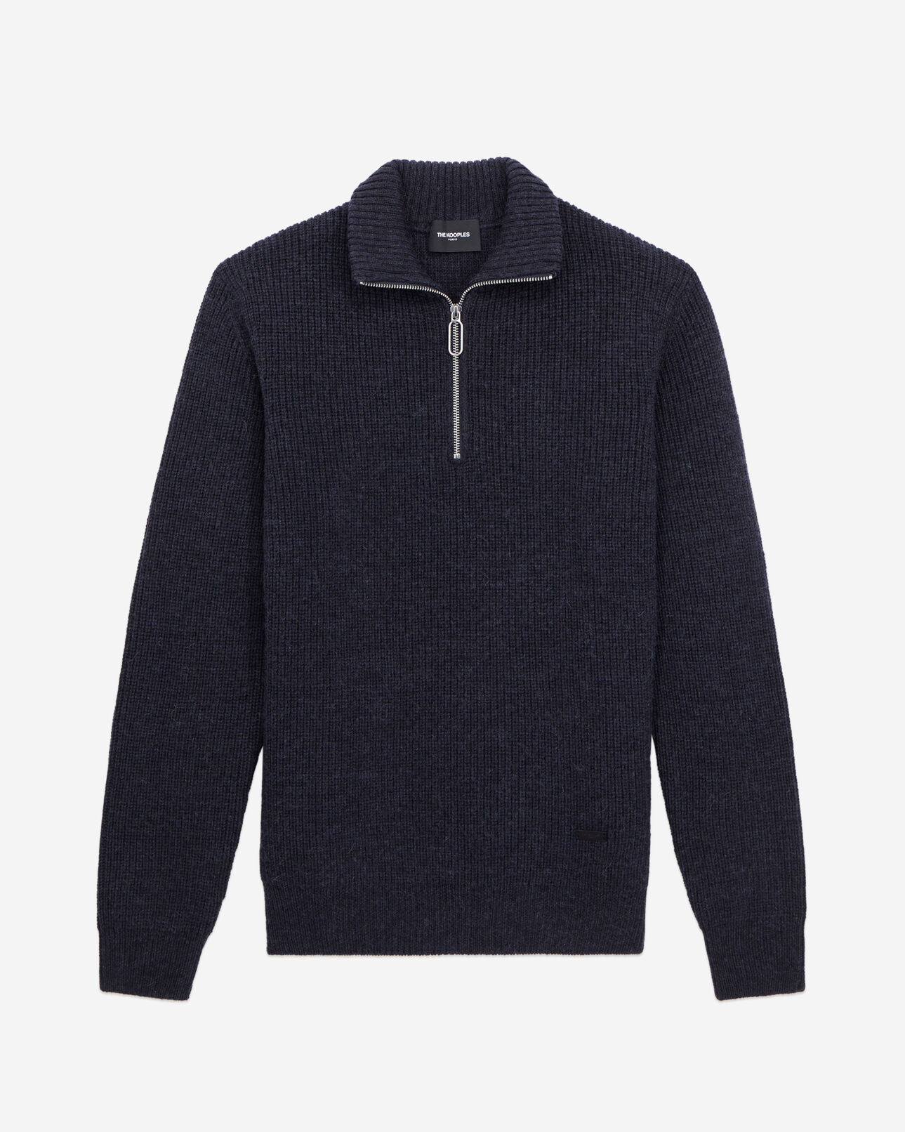The Kooples MEN NAVY navy blue sweater with zip collar