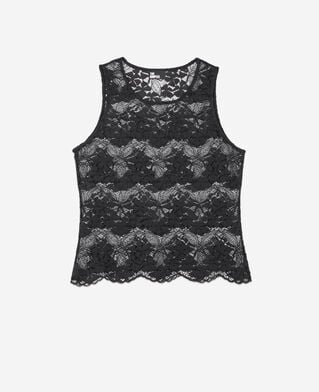 The Kooples DAMEN BLACK schwarzes spitzenoberteil