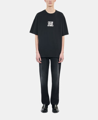 The Kooples H BLACK WASHED black histoire de famille serigraphy t-shirt