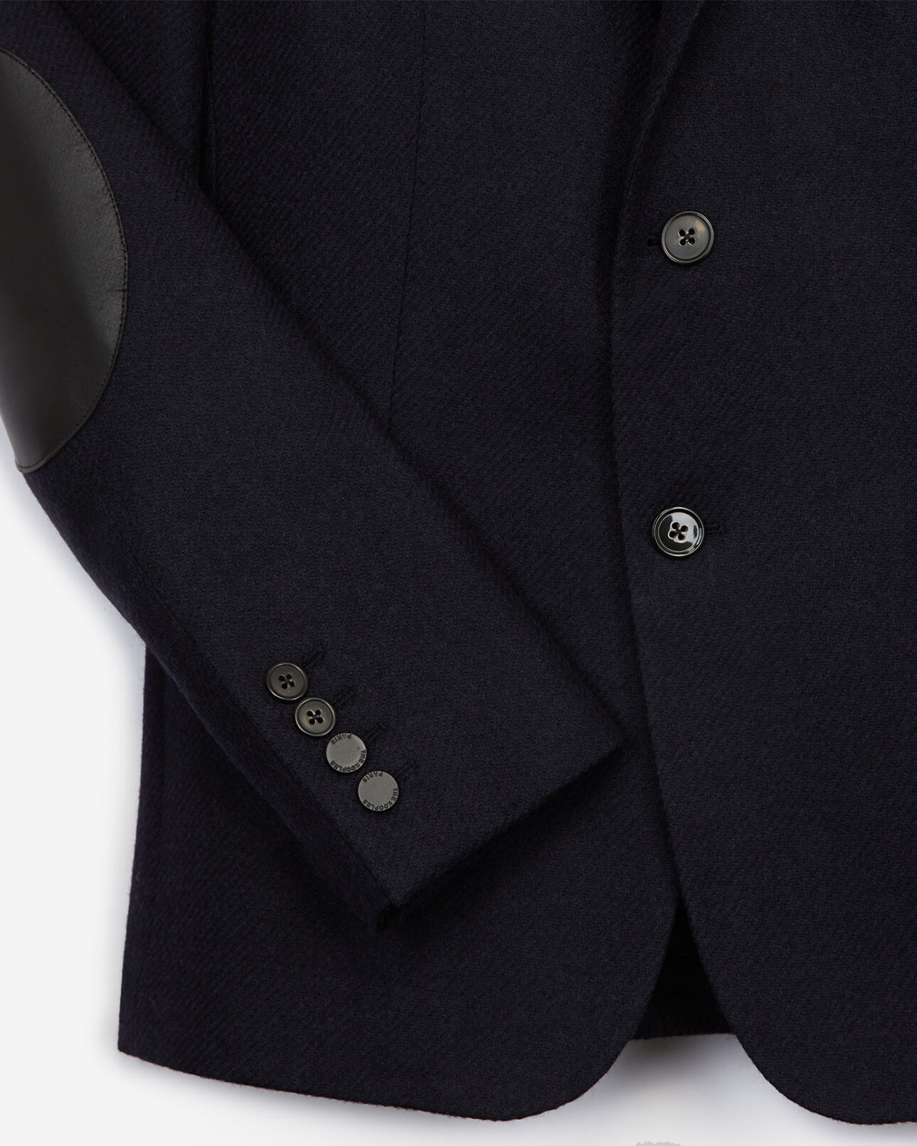 The Kooples HOMME DARK NAVY veste laine navy à coudières en cuir