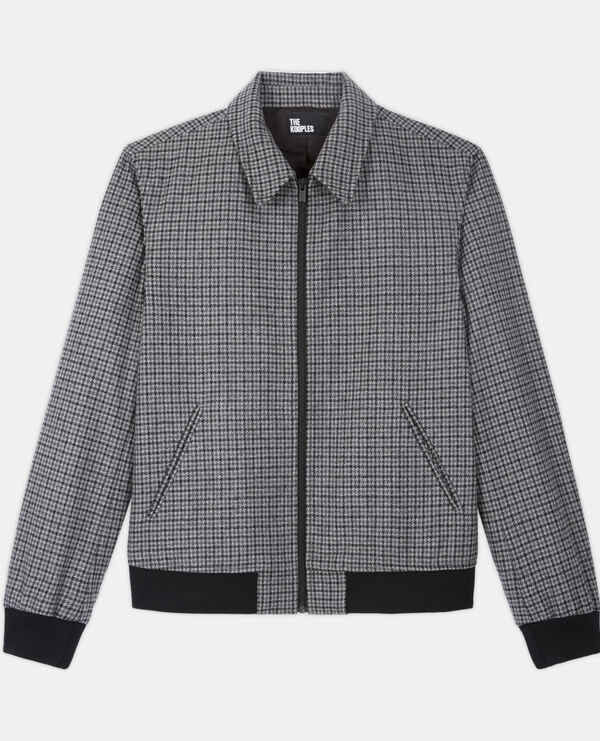blouson avec poches en laine à carreaux