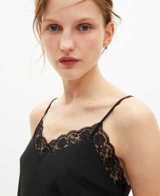 The Kooples WOMEN BLACK black silk camisole