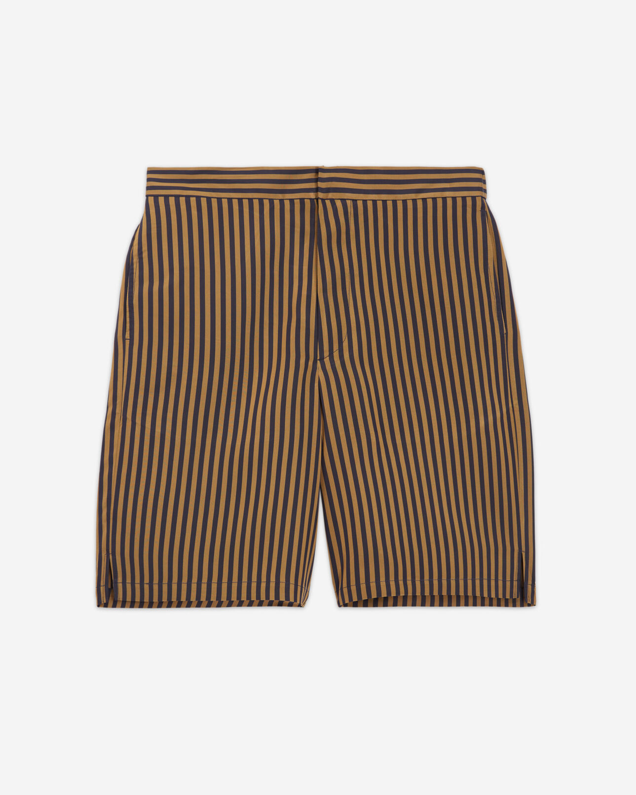 The Kooples HOMME NAVY / BROWN short bleu marine fluide à rayures
