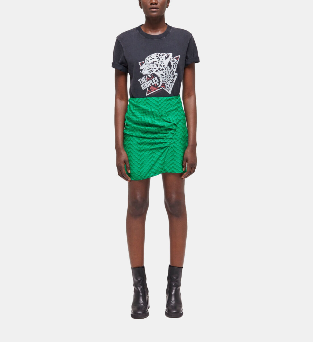 Jupe courte drap e verte The Kooples