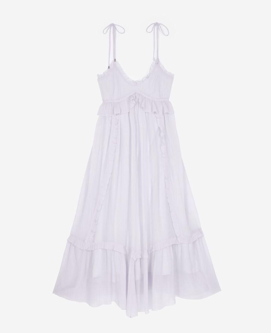 The Kooples F LIGHT PURPLE long dress with lilac ruffles