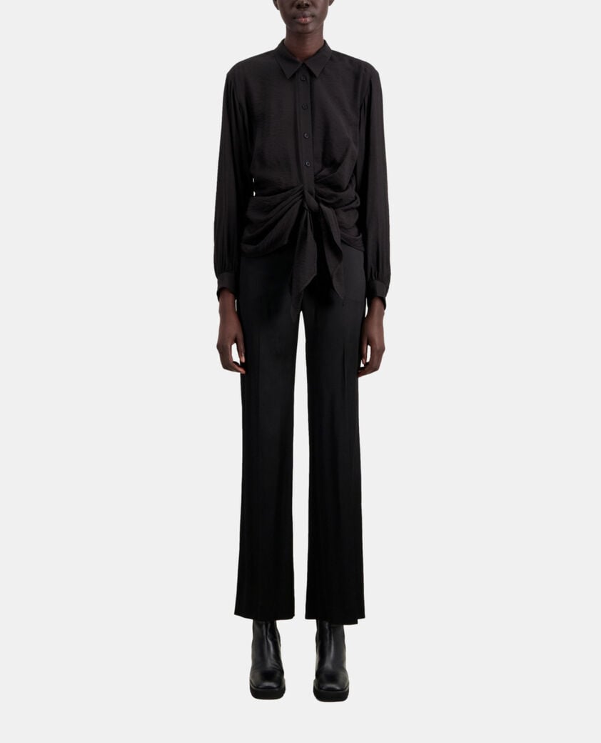 The Kooples FEMME BLACK chemise noire avec effet drapé