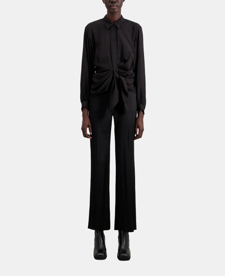 The Kooples FEMME BLACK chemise noire avec effet drapé