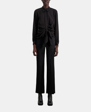 The Kooples FEMME BLACK chemise noire avec effet drapé