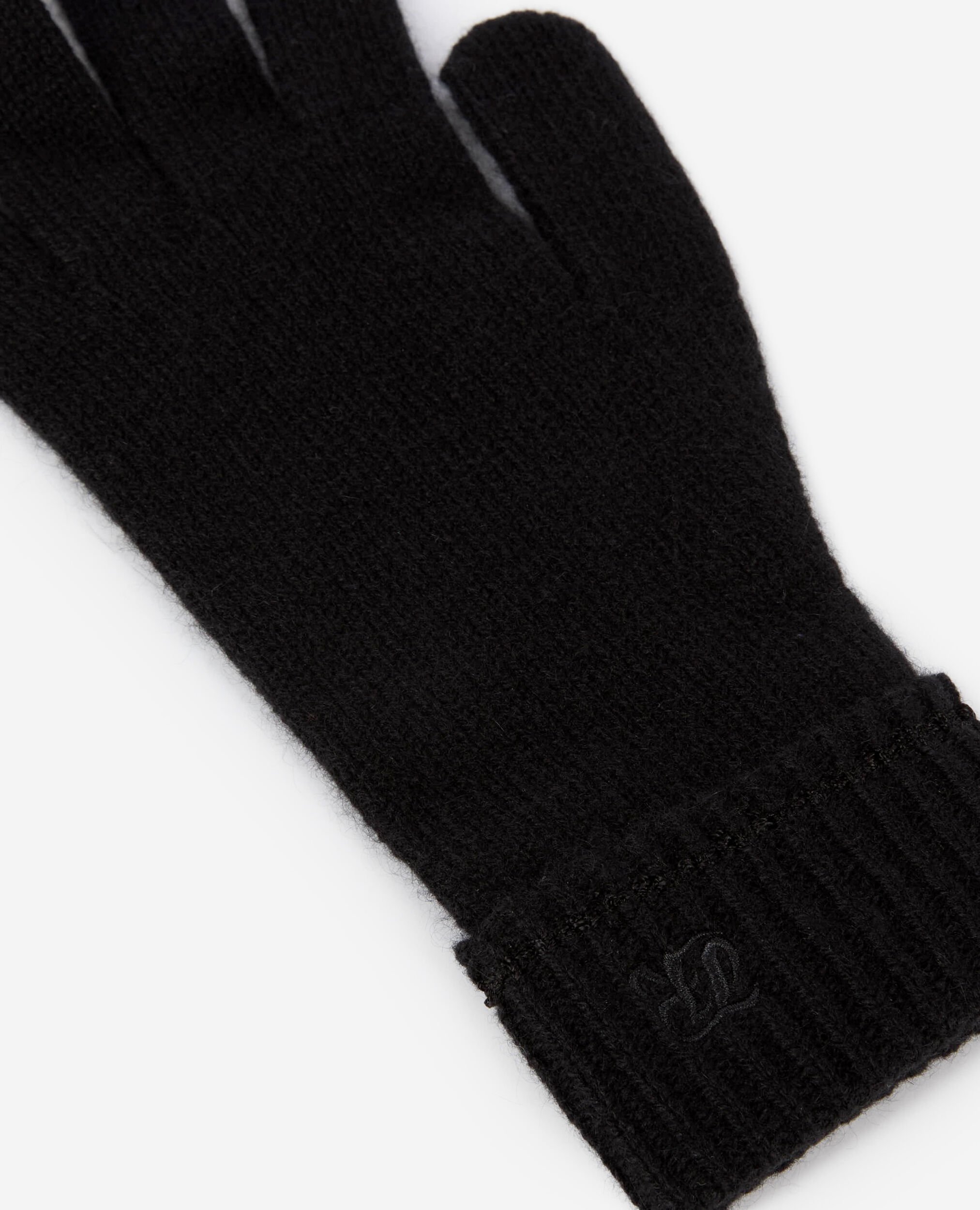 Black cashmere gloves, BLACK, hi-res image number null