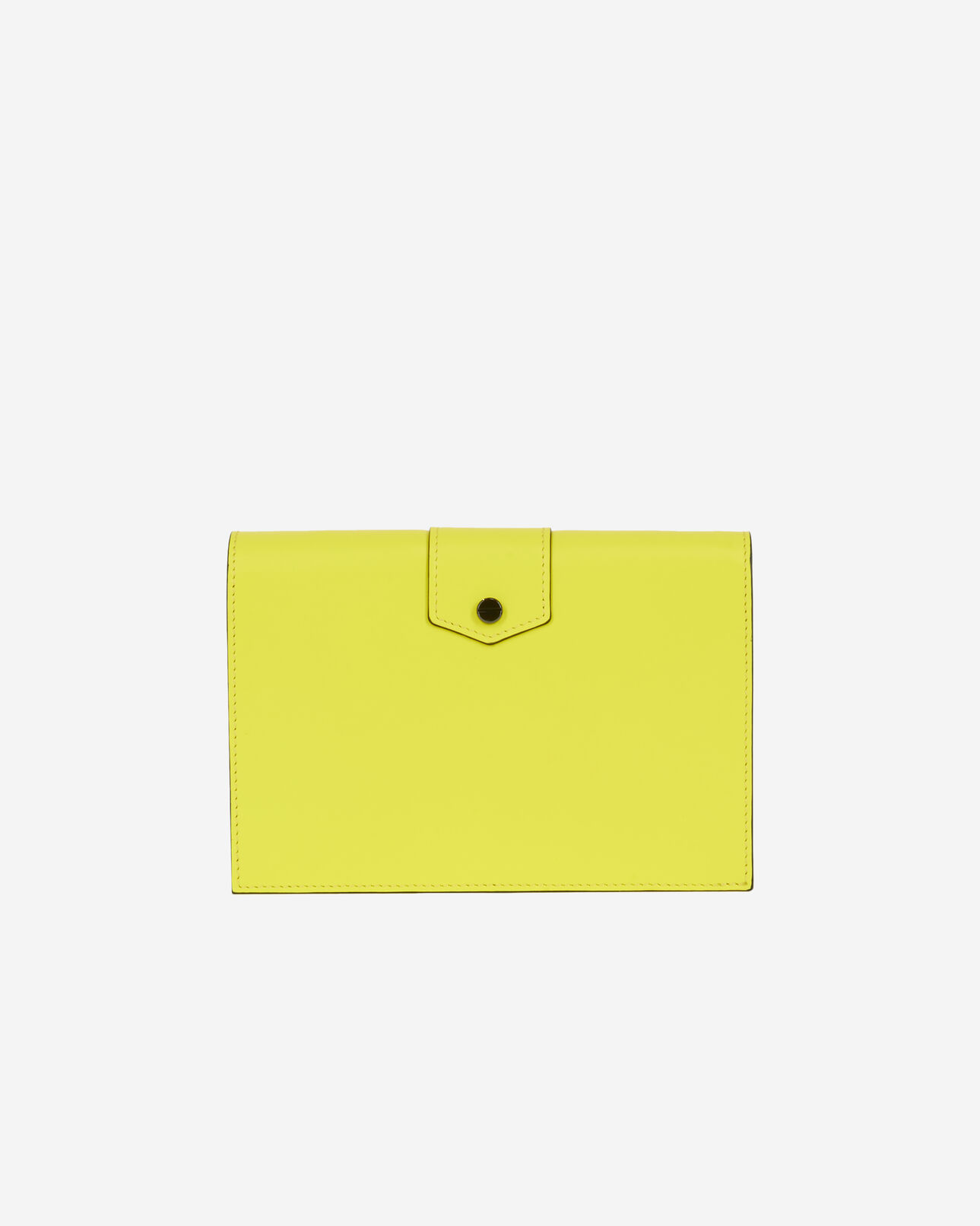 The Kooples FEMME YELLOW ACID pochette emily medium en cuir jaune