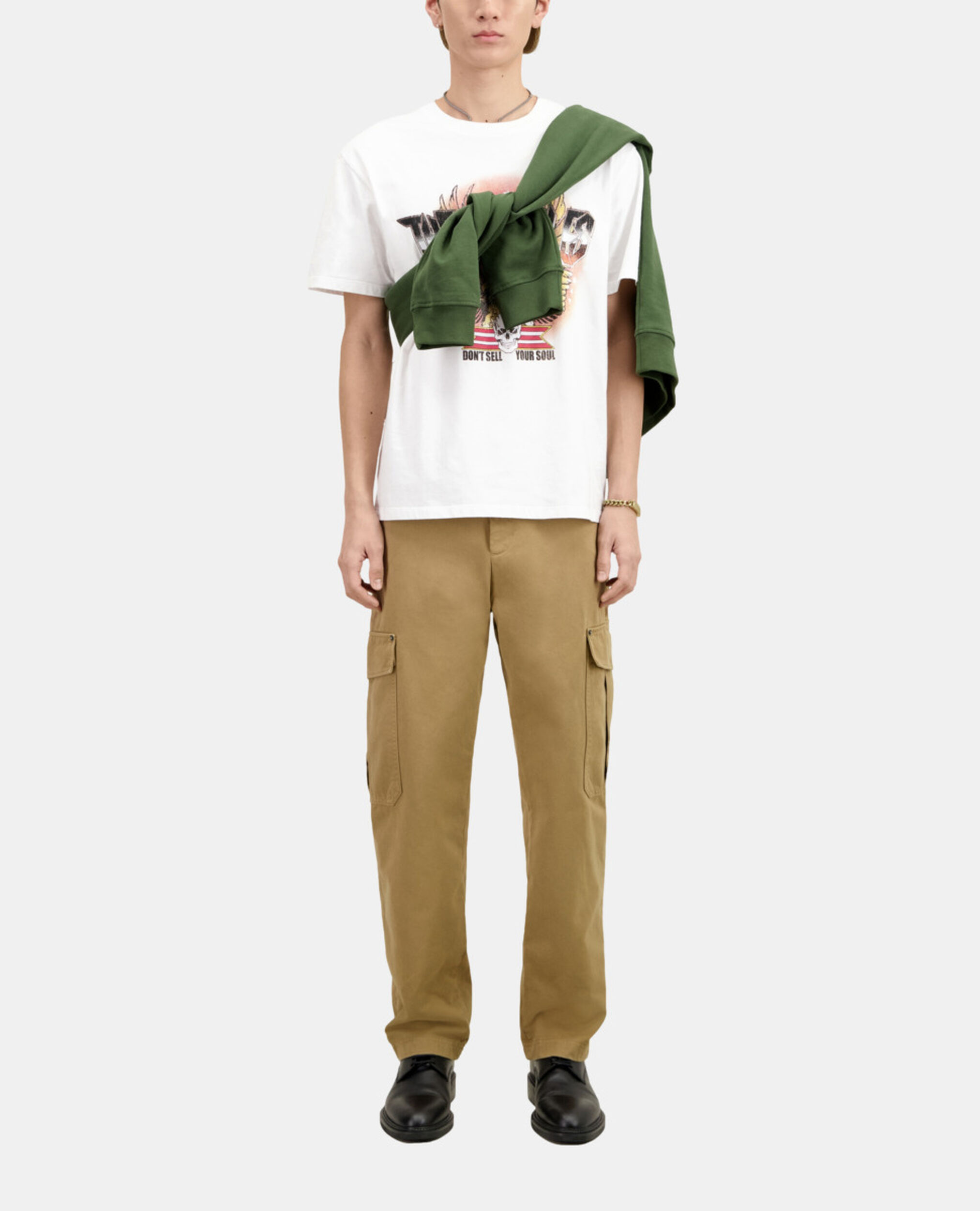 Beige Cargohose aus Baumwolle, BEIGE, hi-res image number null