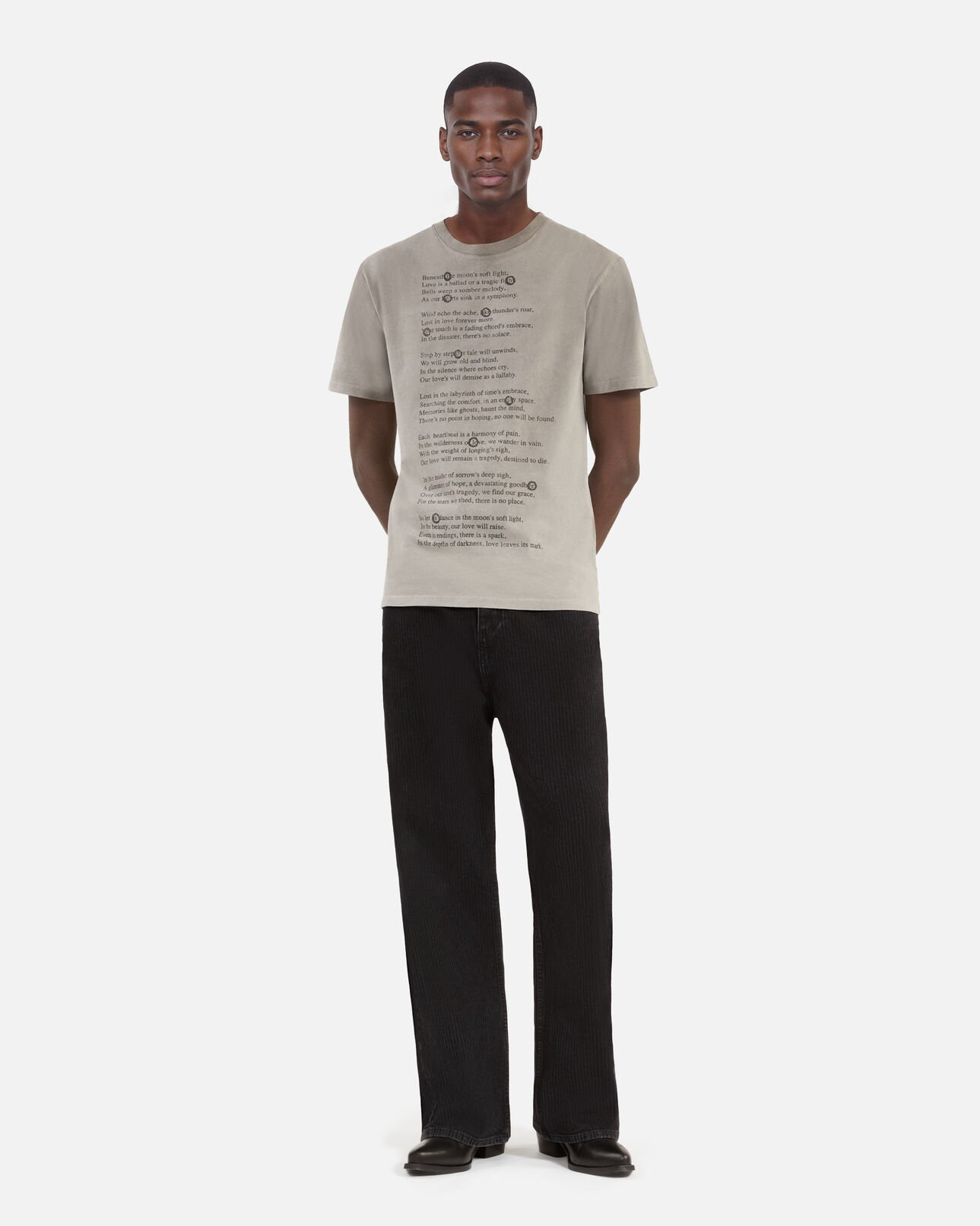The Kooples H GREY MELANGE t-shirt with grey screen print