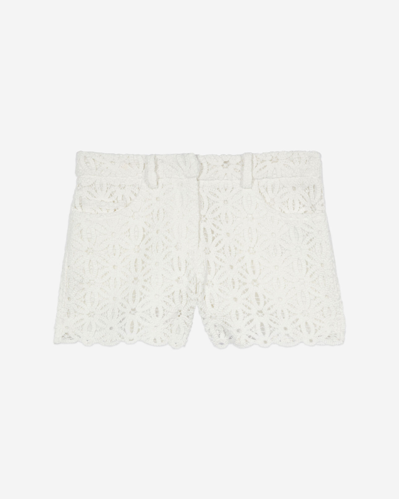 The Kooples FEMME WHITE short en guipure blanc