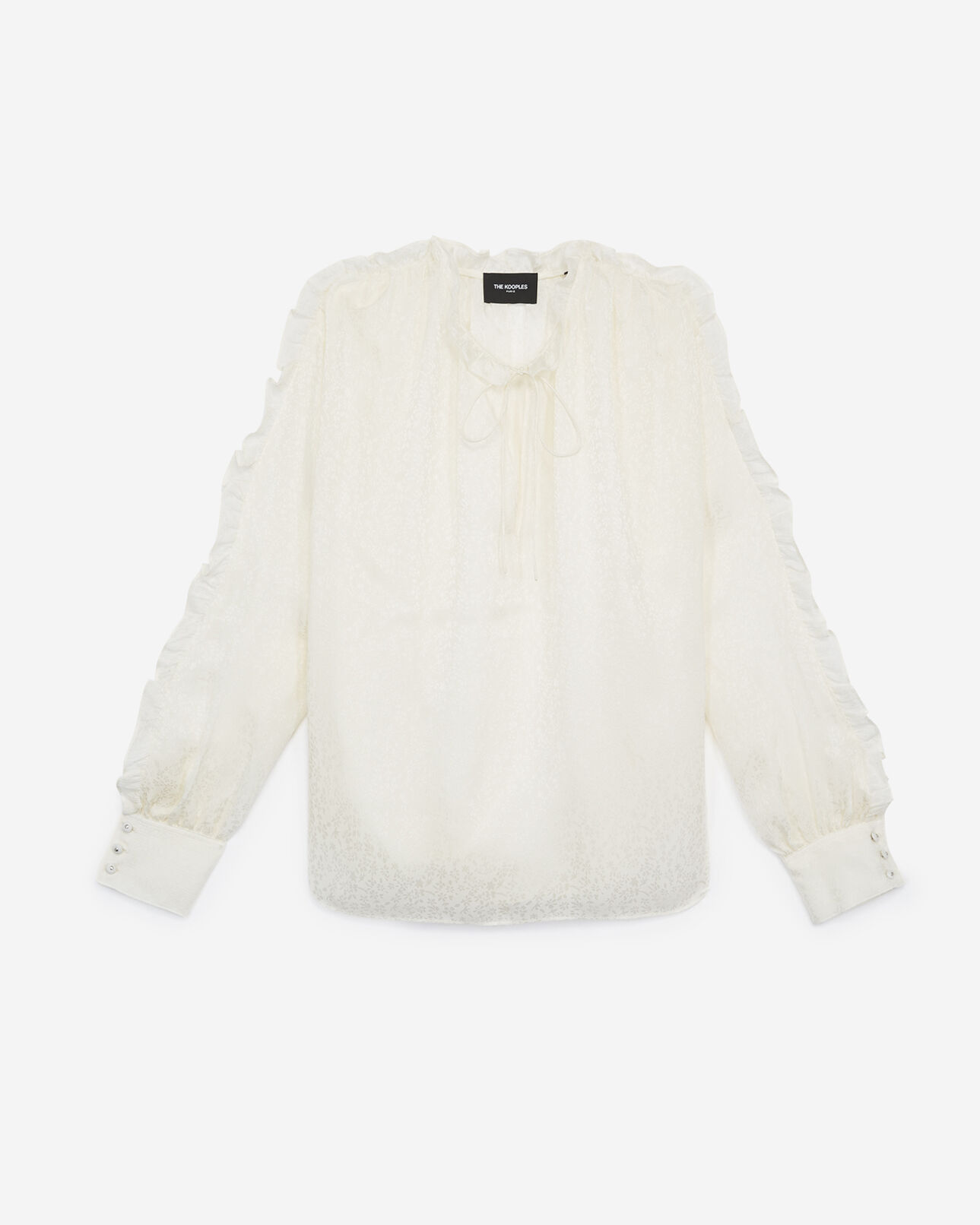 The Kooples WOMEN ECRU ecru silk dress shirt with frills
