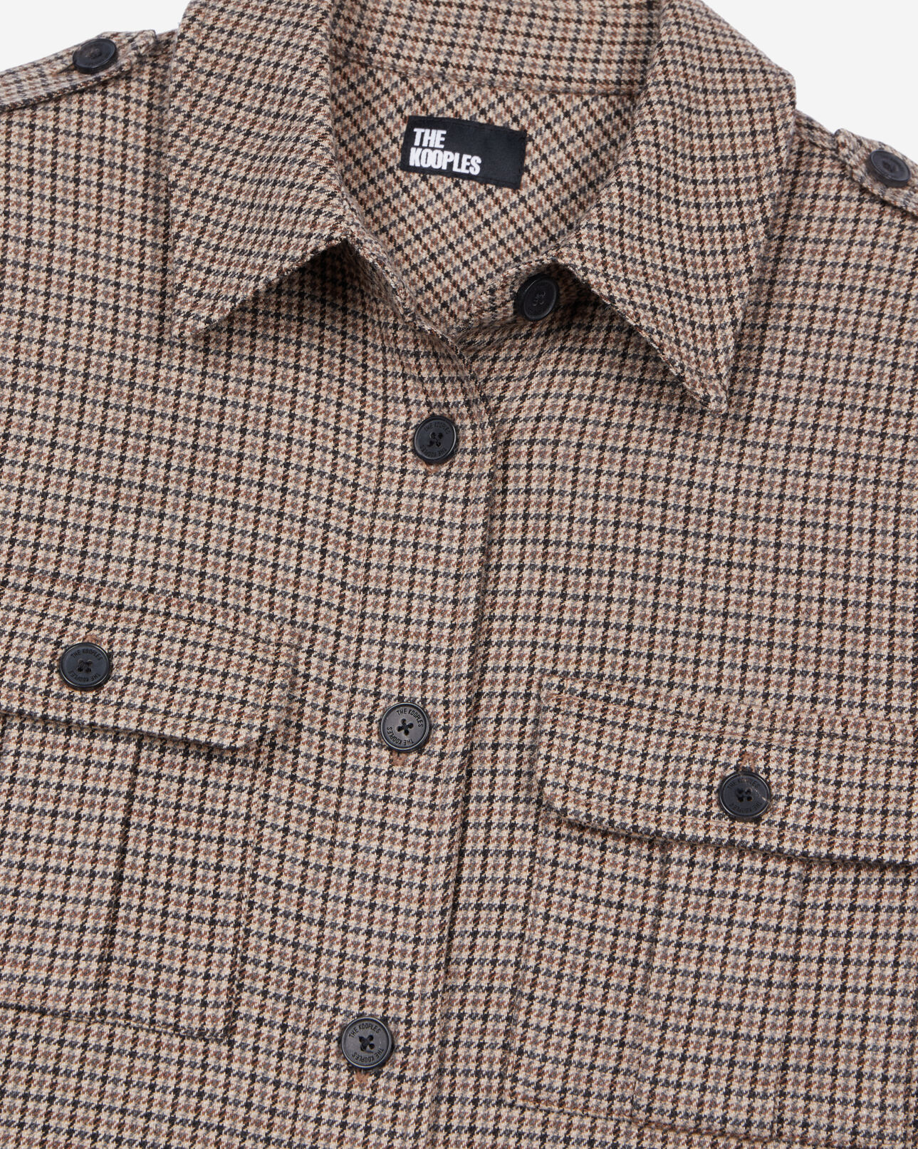 The Kooples FEMME BEIGE-BROWN chemise longue à carreaux
