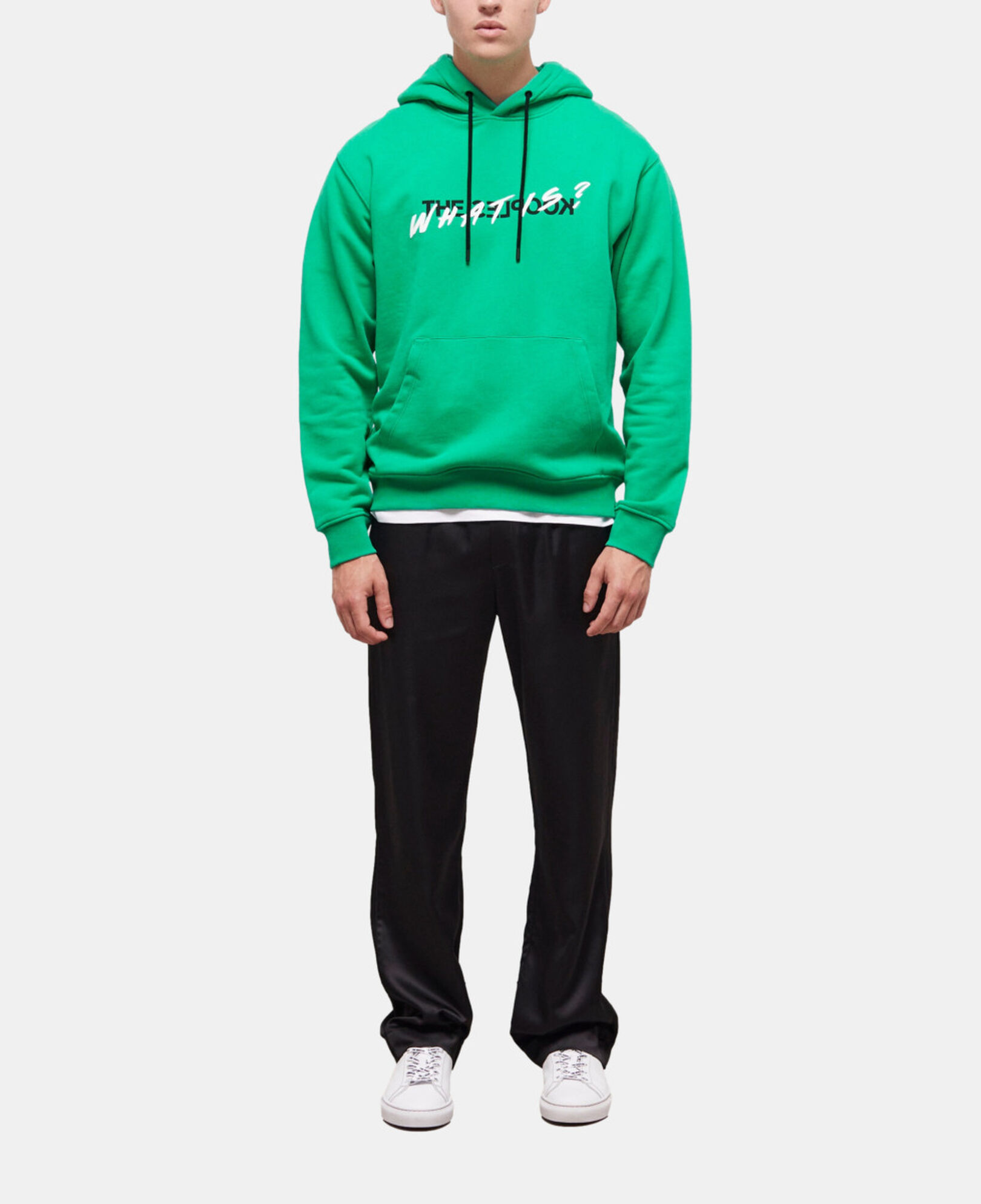 The Kooples HERREN GREEN grünes sweatshirt mit „what is“-schriftzug