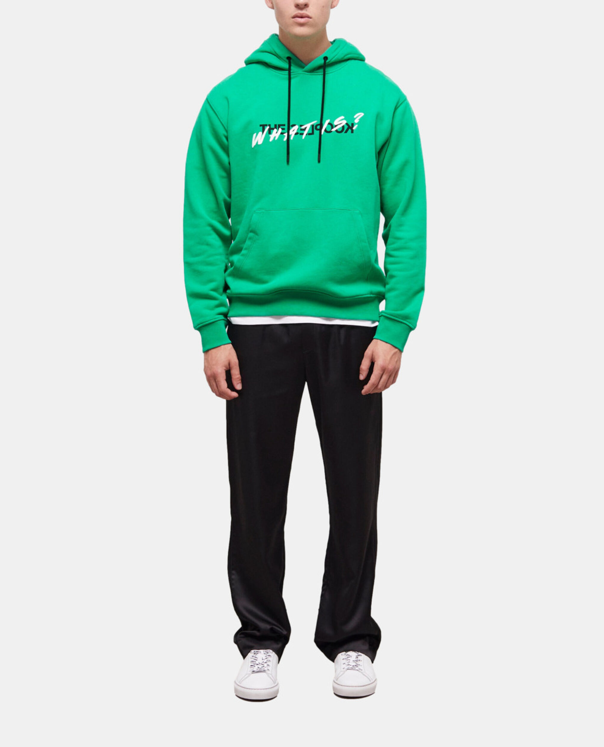 Grünes Sweatshirt mit „What is“-Schriftzug, GREEN, hi-res image number null