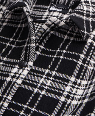 The Kooples FEMME BLACK WHITE manteau long à carreaux en laine mélangée