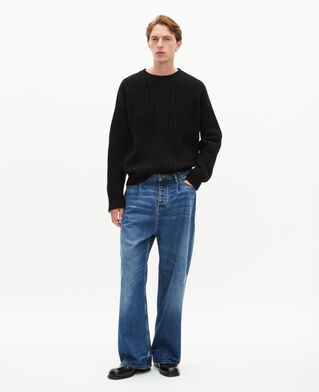 The Kooples HOMME BLACK pull torsadé en laine noir