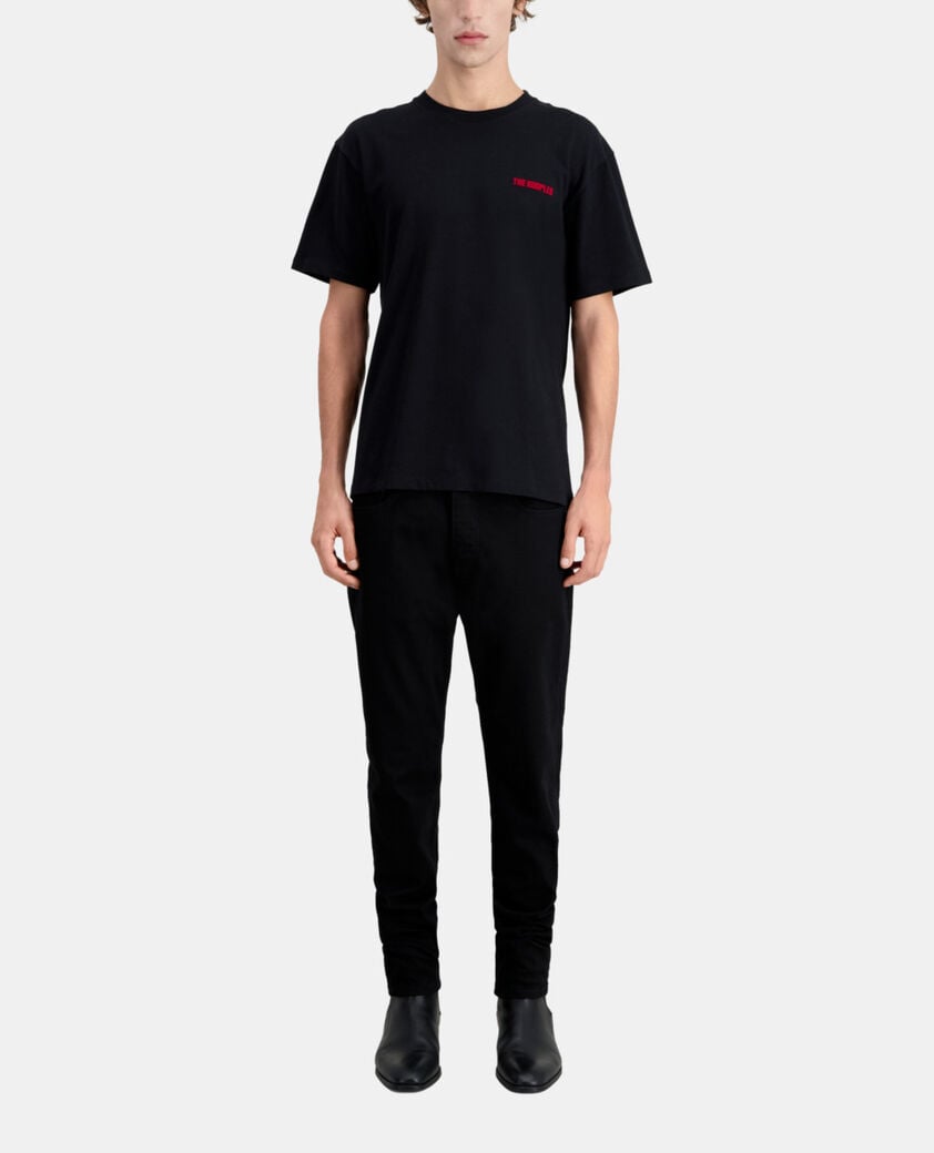 The Kooples HOMME BLACK t-shirt homme noir avec sérigraphie logo