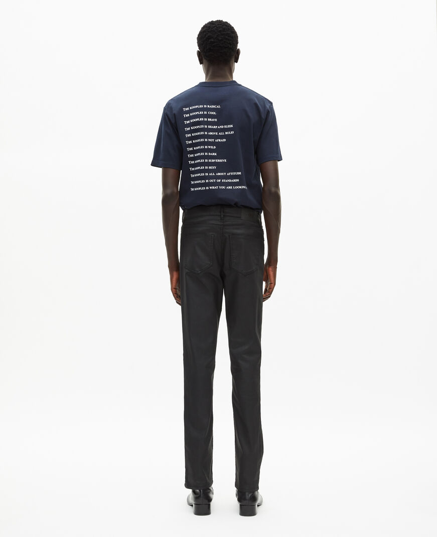 The Kooples MEN BLACK black leather-effect skinny jeans