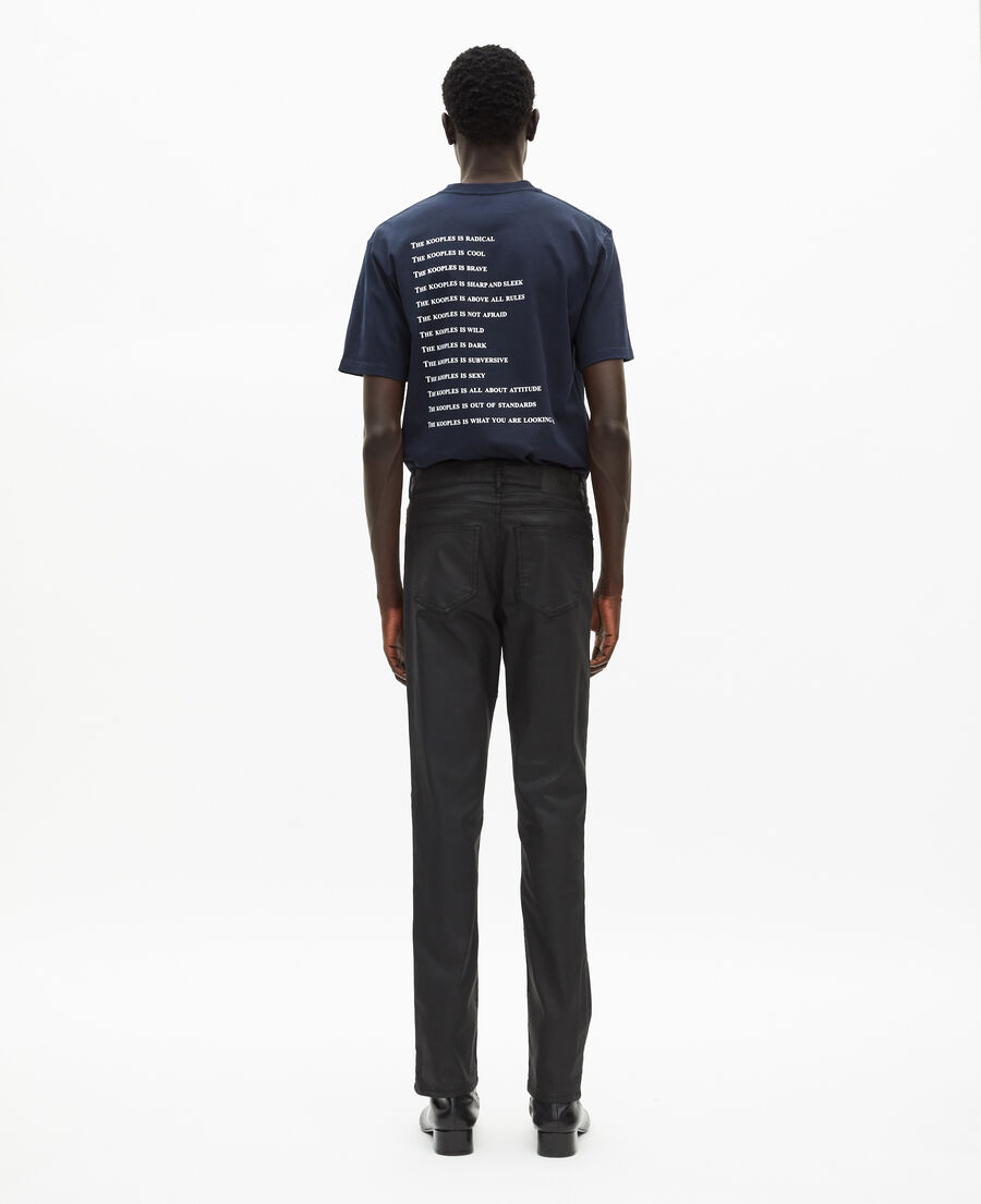 The Kooples MEN BLACK black leather-effect skinny jeans
