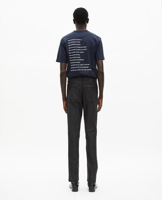 The Kooples MEN BLACK black leather-effect skinny jeans
