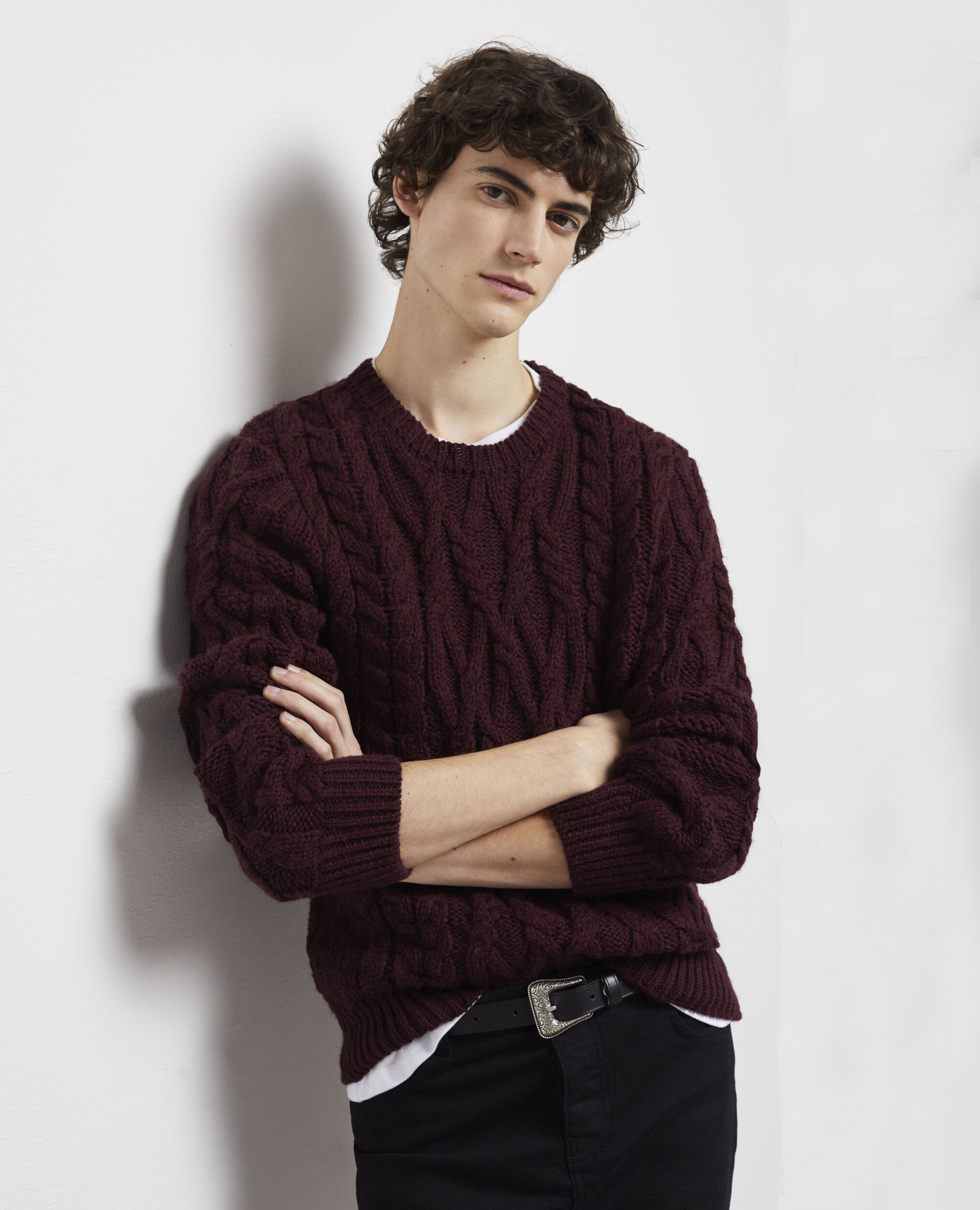 Roter Wollpullover, BURGUNDY, hi-res image number null