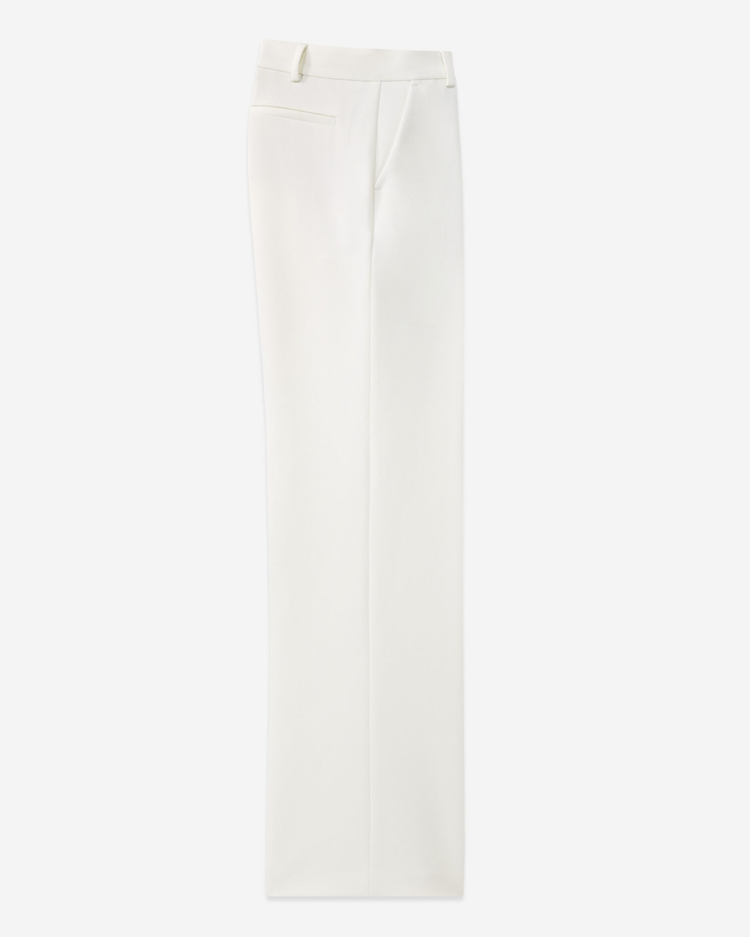 Straight ecru pants in crepe fabric, ECRU, hi-res image number null