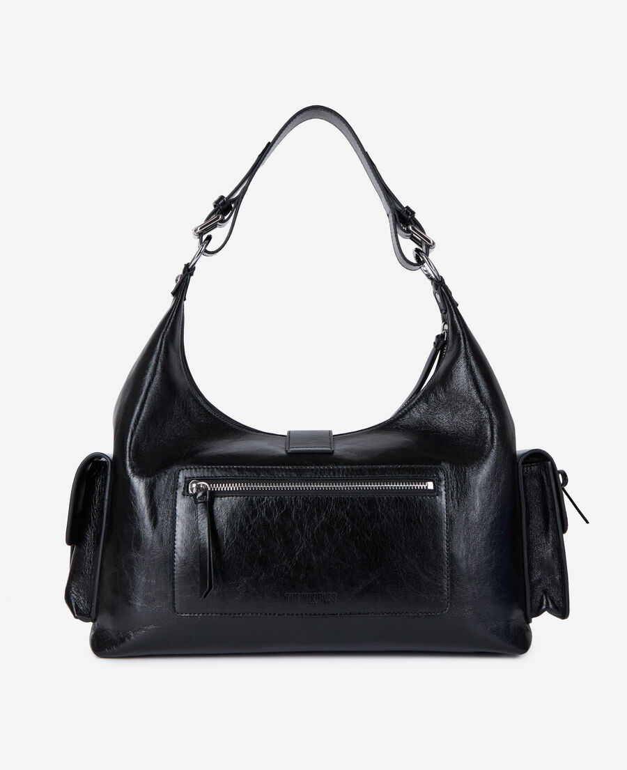 The Kooples WOMEN BLACK black leather amelia xl bag