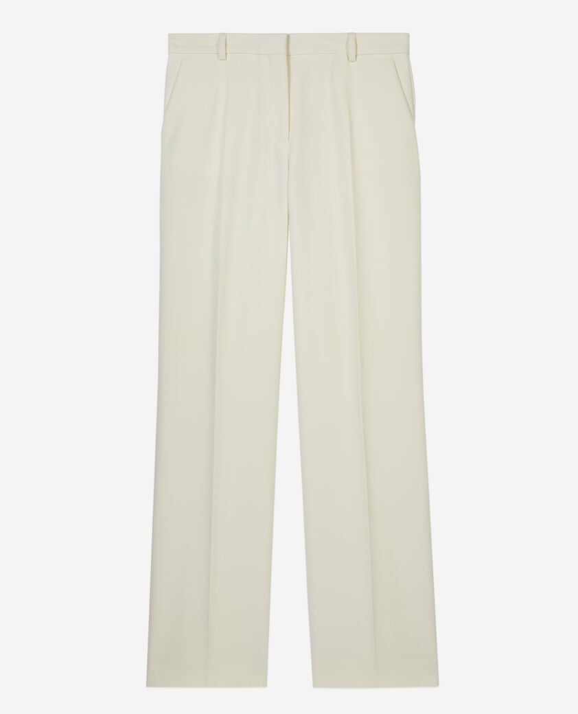 The Kooples F ECRU ecru straight-cut crepe tailored pants