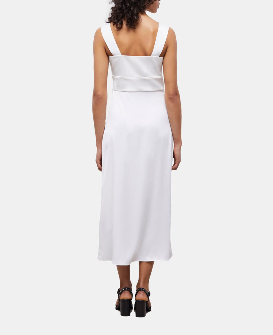 The Kooples MUJER ECRU vestido largo blanco botonadura