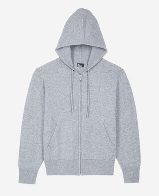 The Kooples WOMEN MIDDLE GREY MEL grey wool and cashmere hoodie