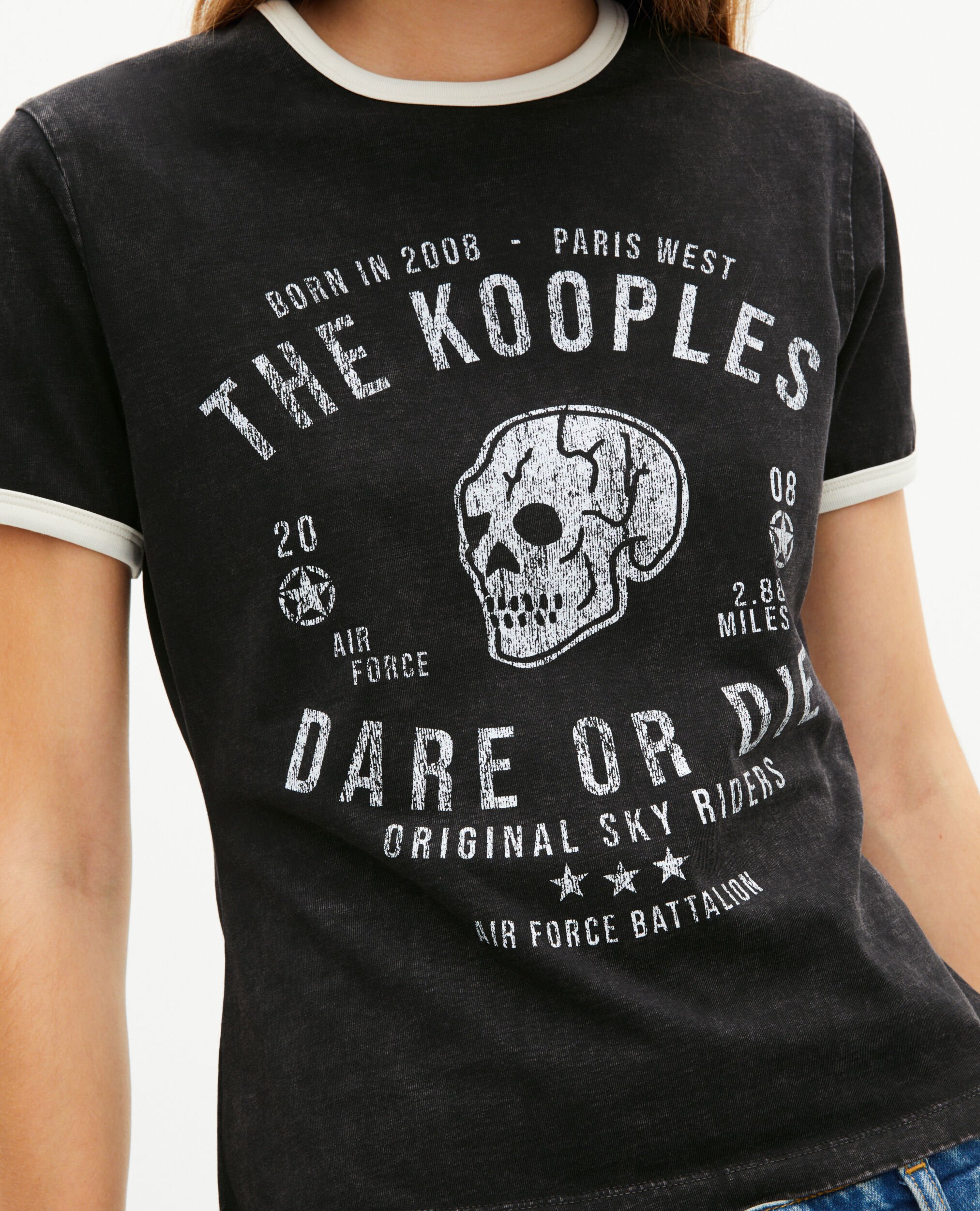 T-shirt avec sérigraphie noir, BLACK WASHED, hi-res image number null