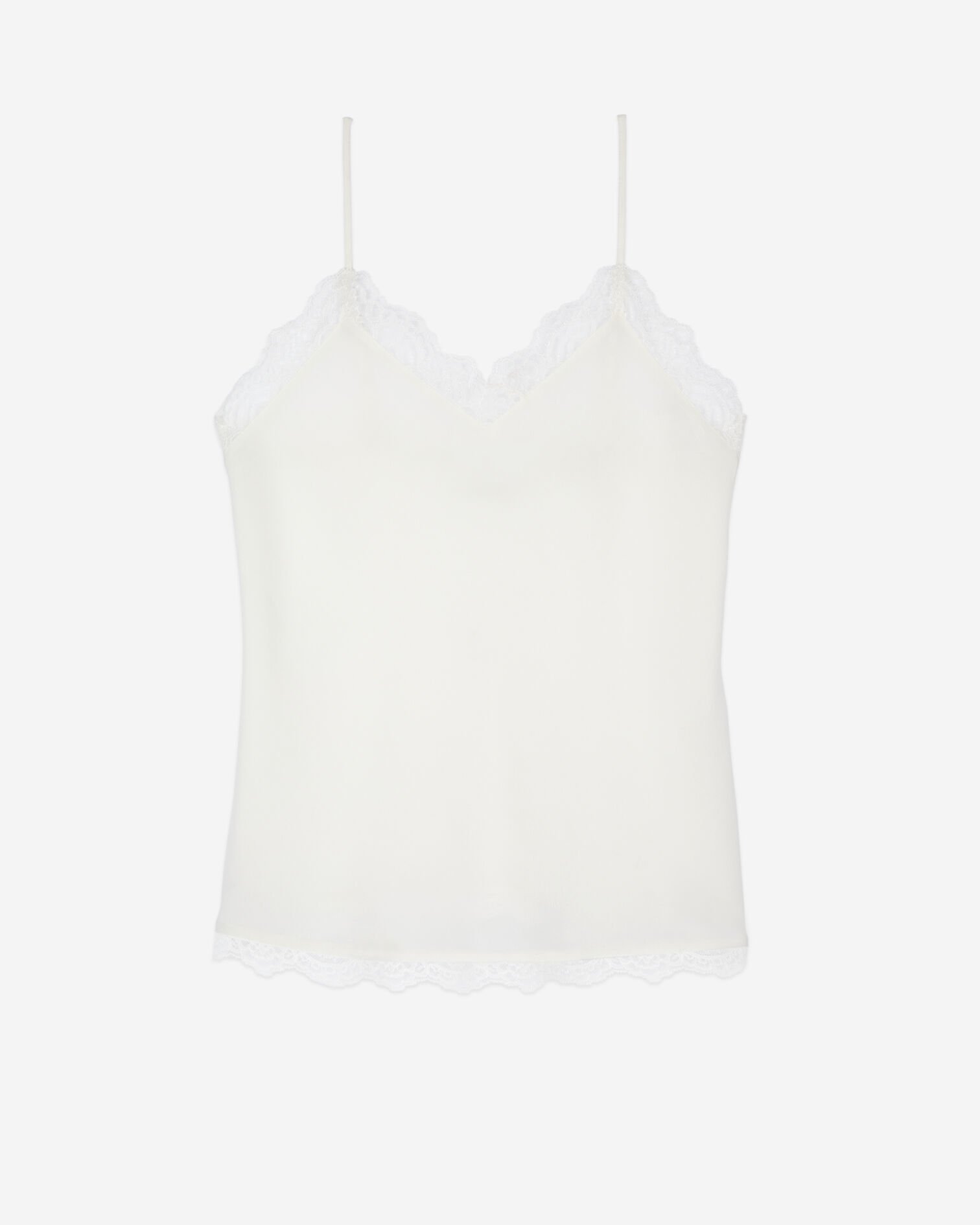 Ecru silk and lace camisole, ECRU, hi-res image number null