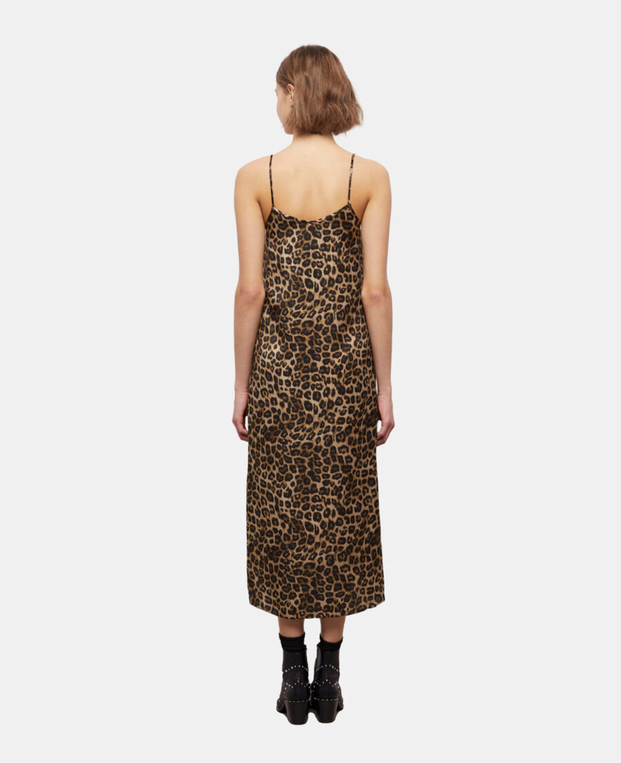 robe longue en soie léopard