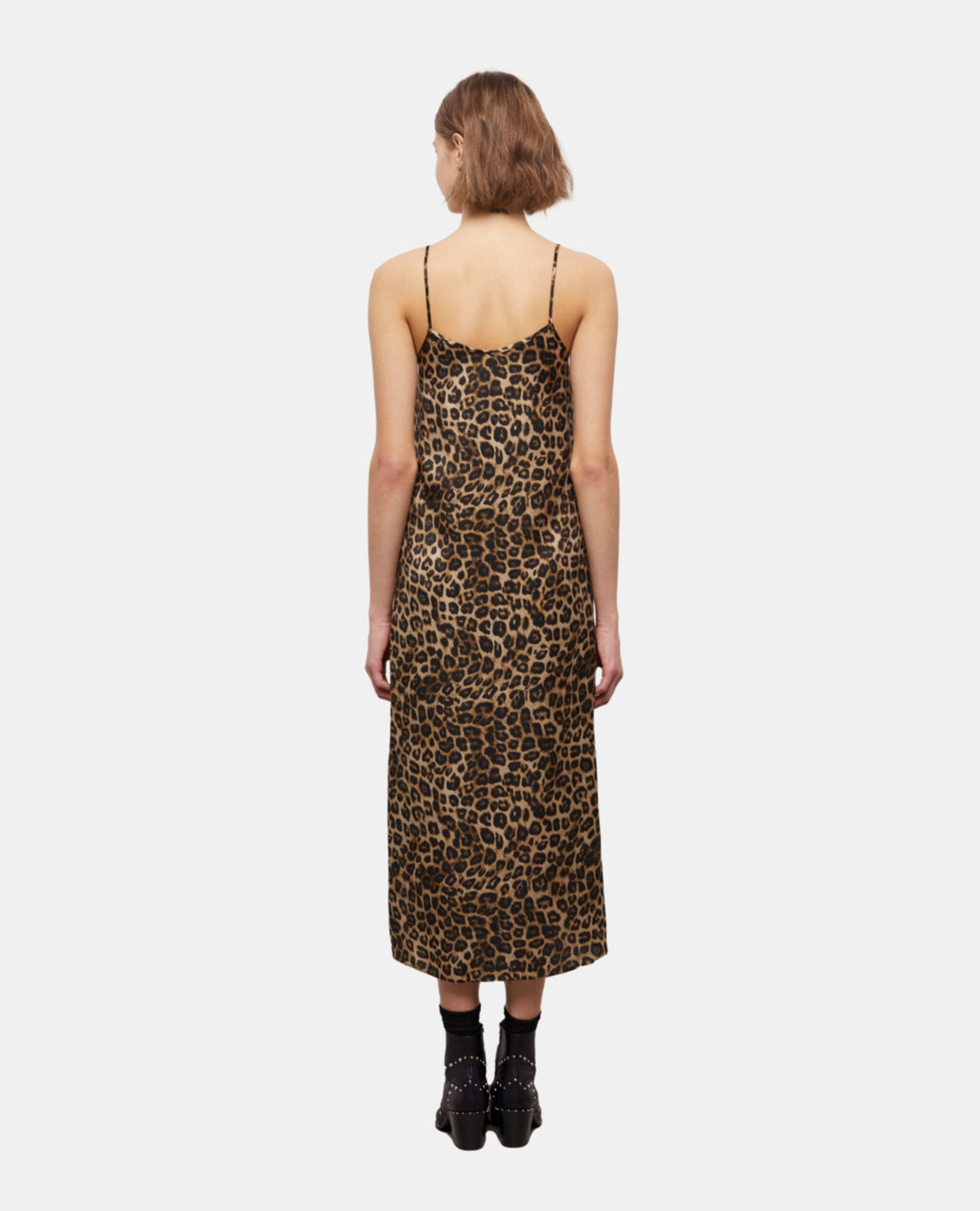 Robe longue en soie léopard, LEOPARD, hi-res image number null