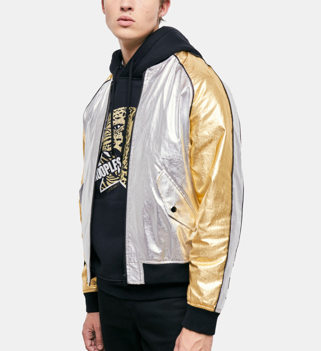 Two tone bomber jacket The Kooples US