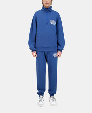 The Kooples HERREN MIDDLE NAVY königsblaues sweatshirt mit wappen-siebdruck