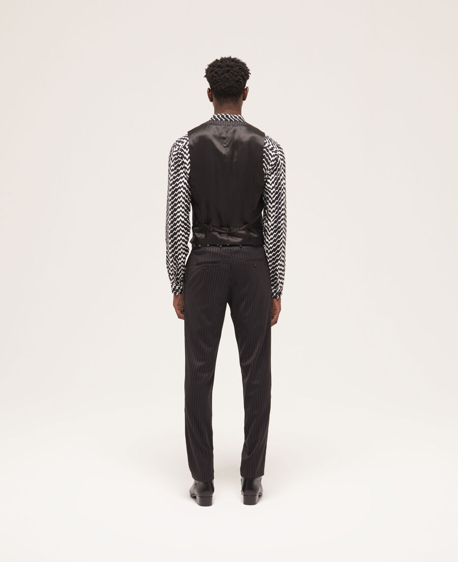 black wool suit vest