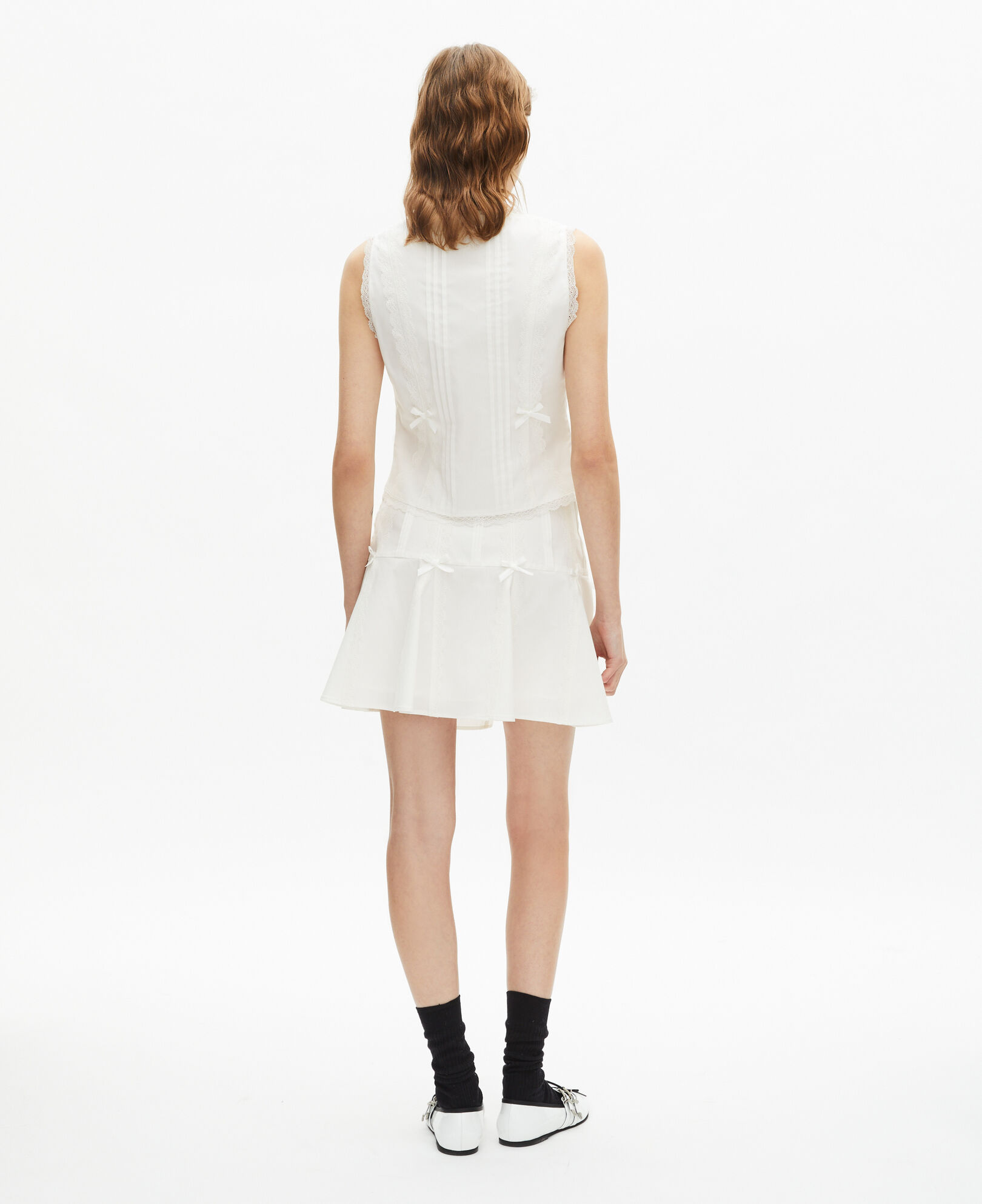 The Kooples WOMEN ECRU ecru lace detail top