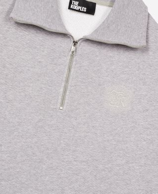 The Kooples HOMME GREY MELANGE sweatshirt col camionneur gris