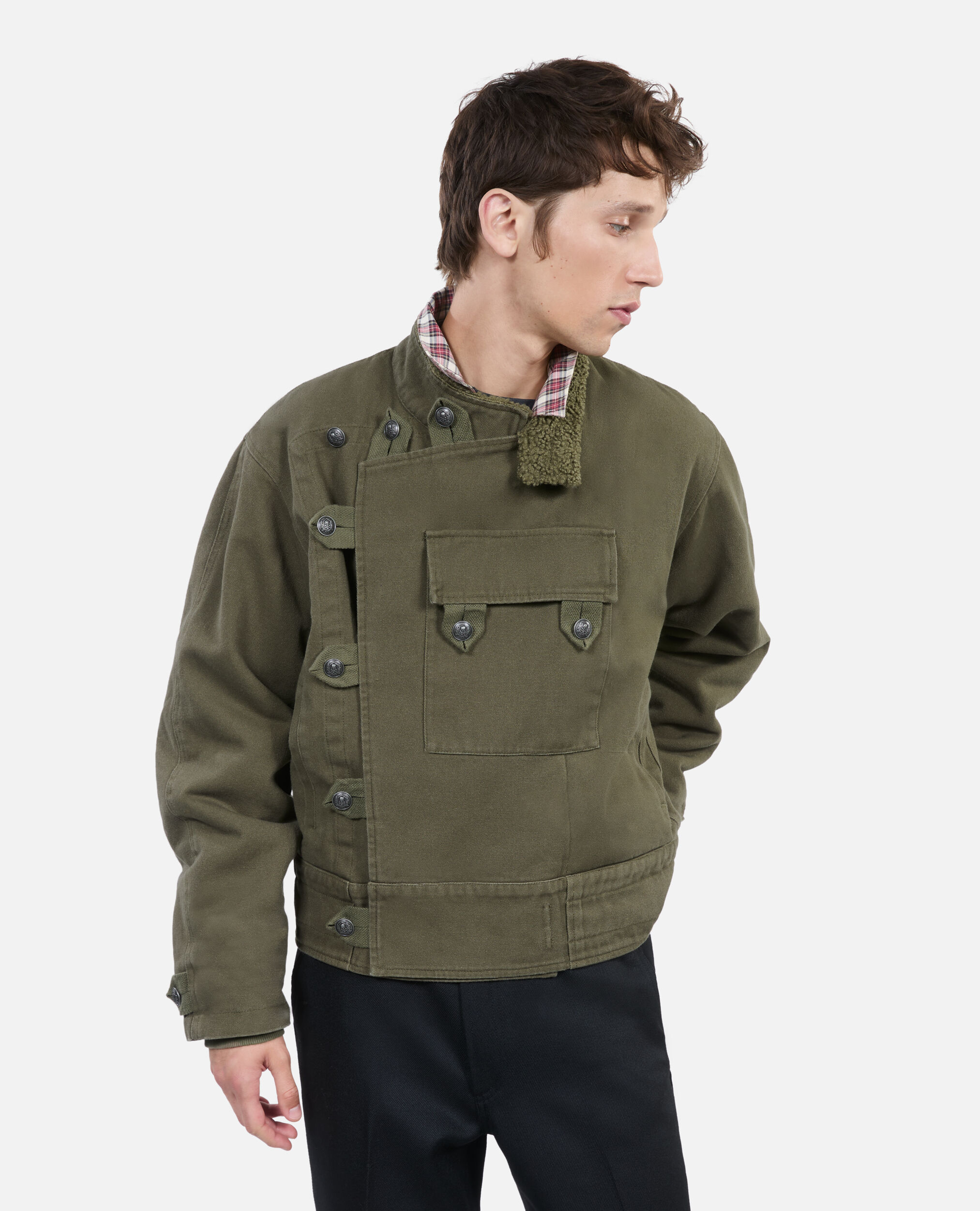 Khaki officer style jacket