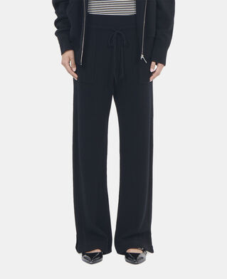 The Kooples FEMME BLACK pantalon en laine et cachemire noir