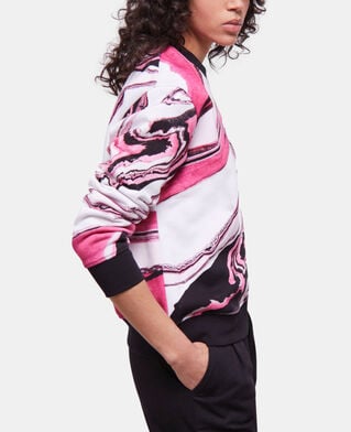 The Kooples WOMEN WHITE PINK printed sweatshirt